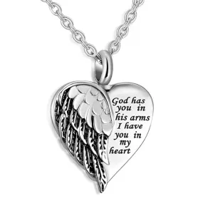 Remembrance Necklace With Wings- Keepsake Necklace