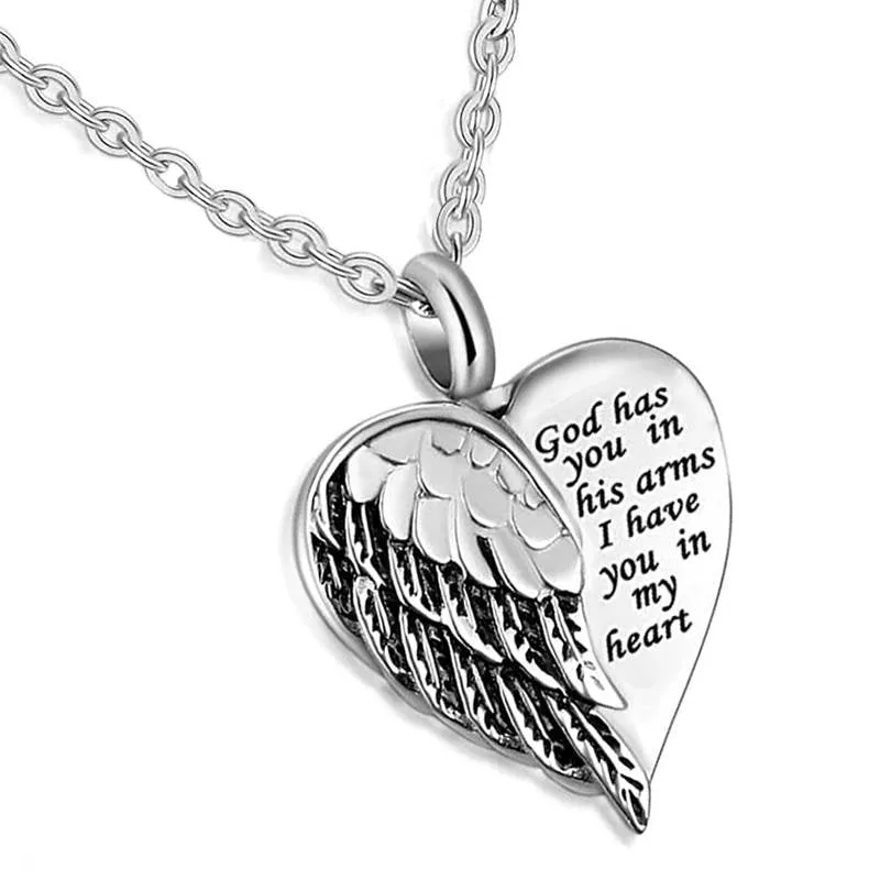 Remembrance Necklace With Wings- Keepsake Necklace