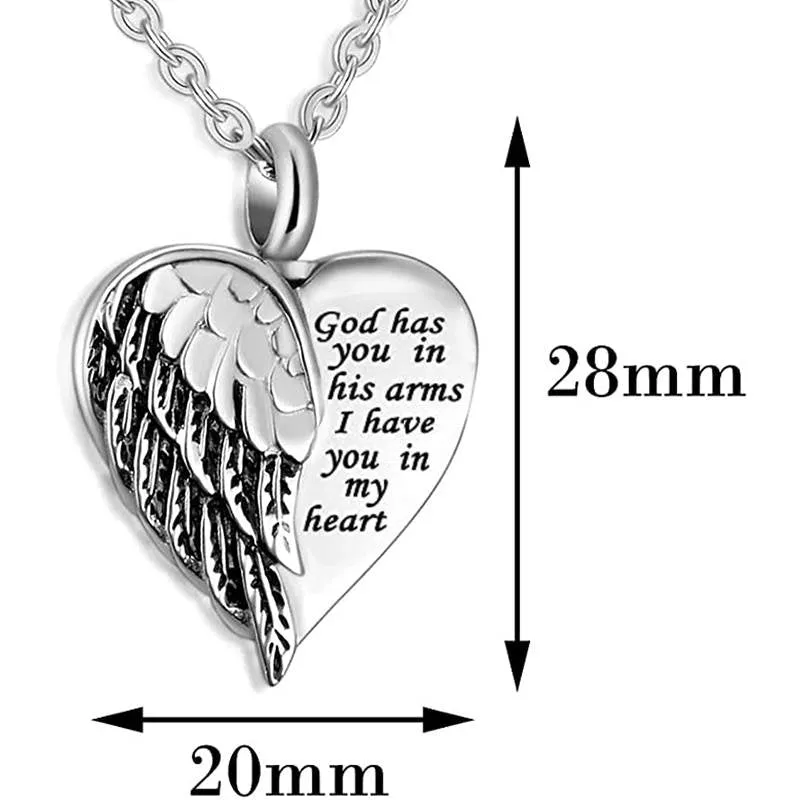 Remembrance Necklace With Wings- Keepsake Necklace