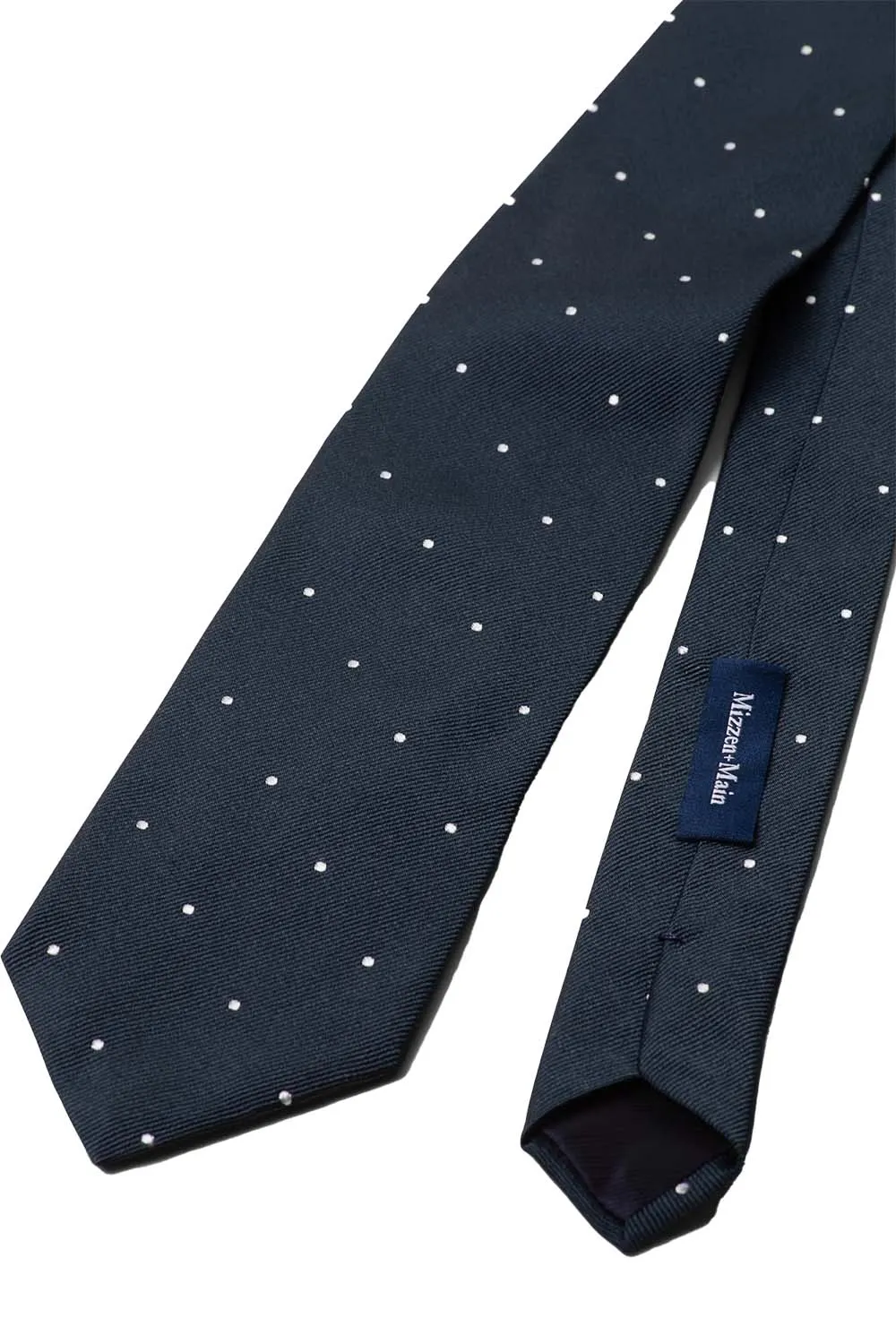 SILK TIE Navy Dot