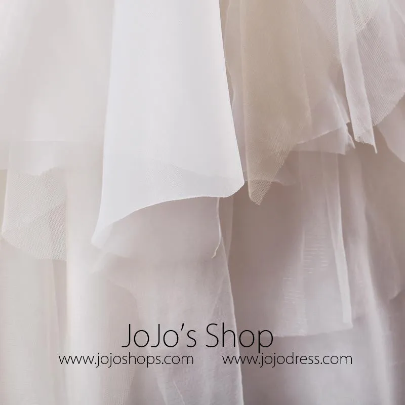 Strapless Floral Organza Debutante Ball Gown Wedding Dress