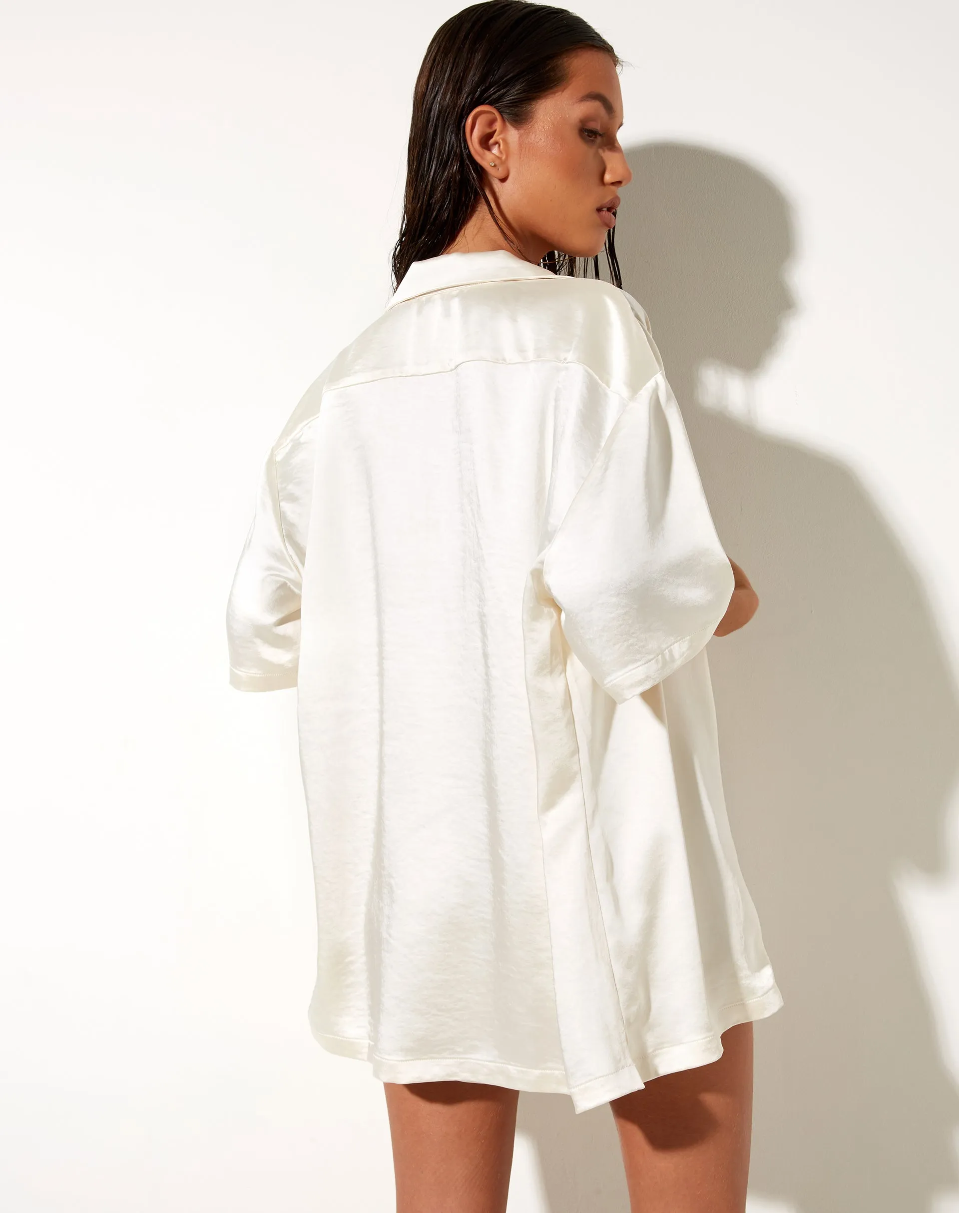 Taelsa Shirt in Satin Ivory