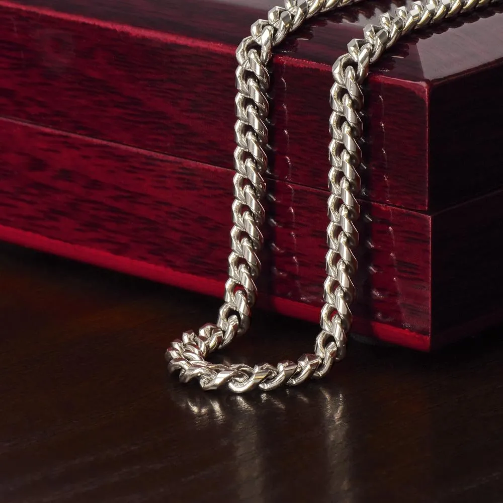 To My Husband- Stainless Steel Cuban Link Chain- I Love You