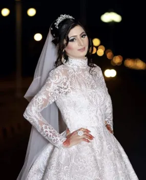 Wedding ball gown dress with lace