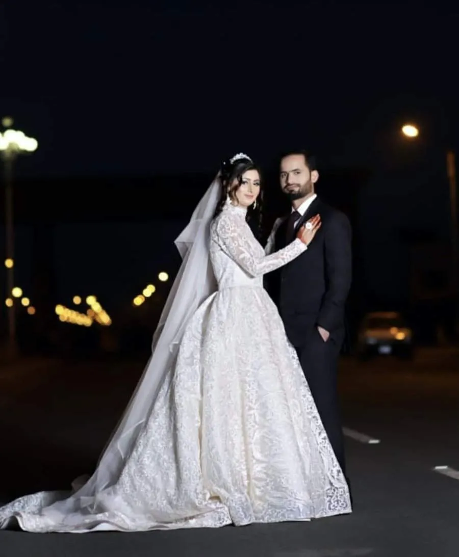 Wedding ball gown dress with lace