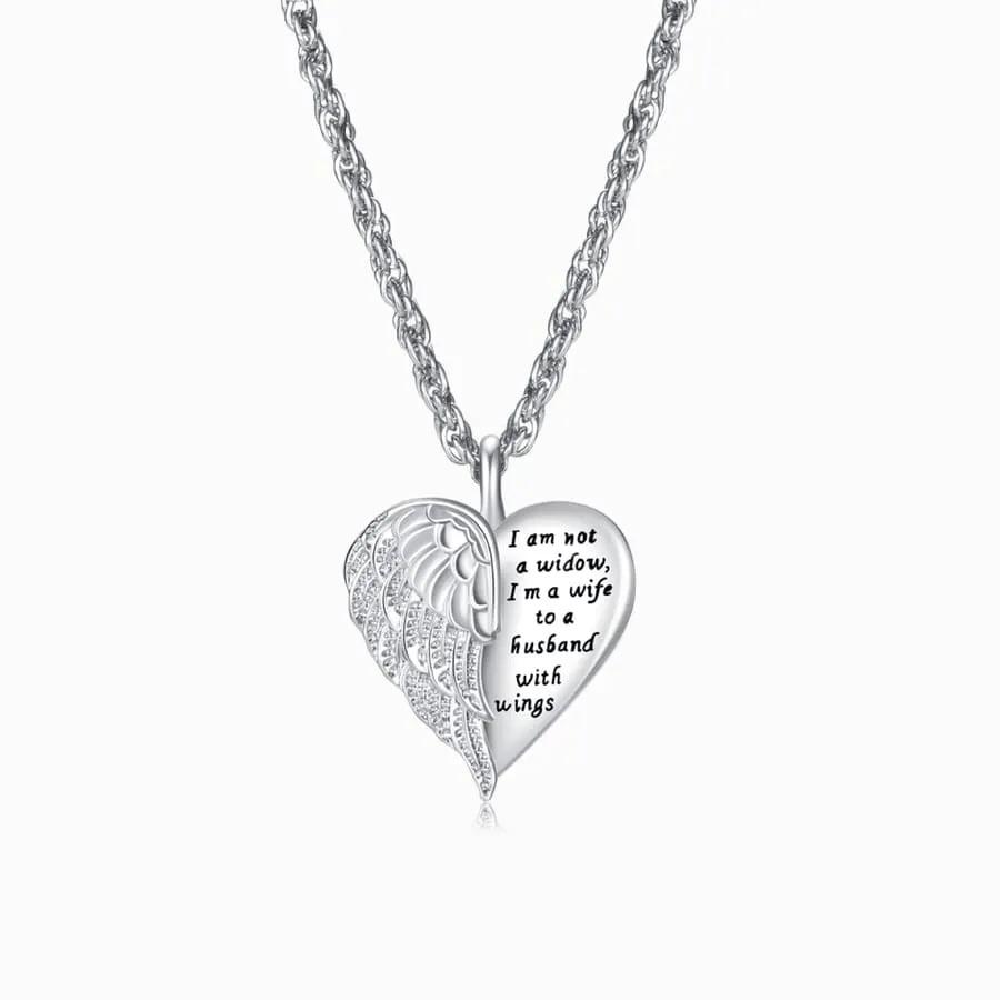 Wife To Husband With Wings Necklace