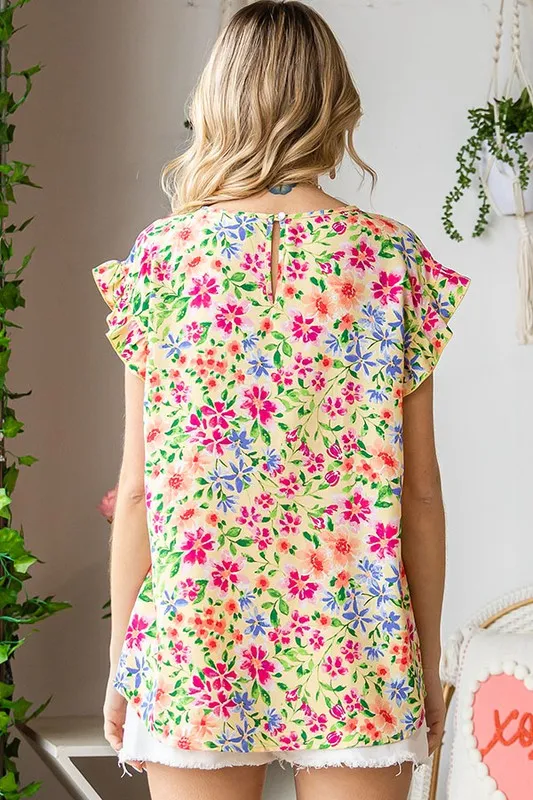 Yellow Floral Top